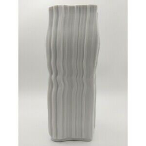 Vintage Naaman Artline White Porcelain Vase 8.25" Mid Century Modern Israel MCM